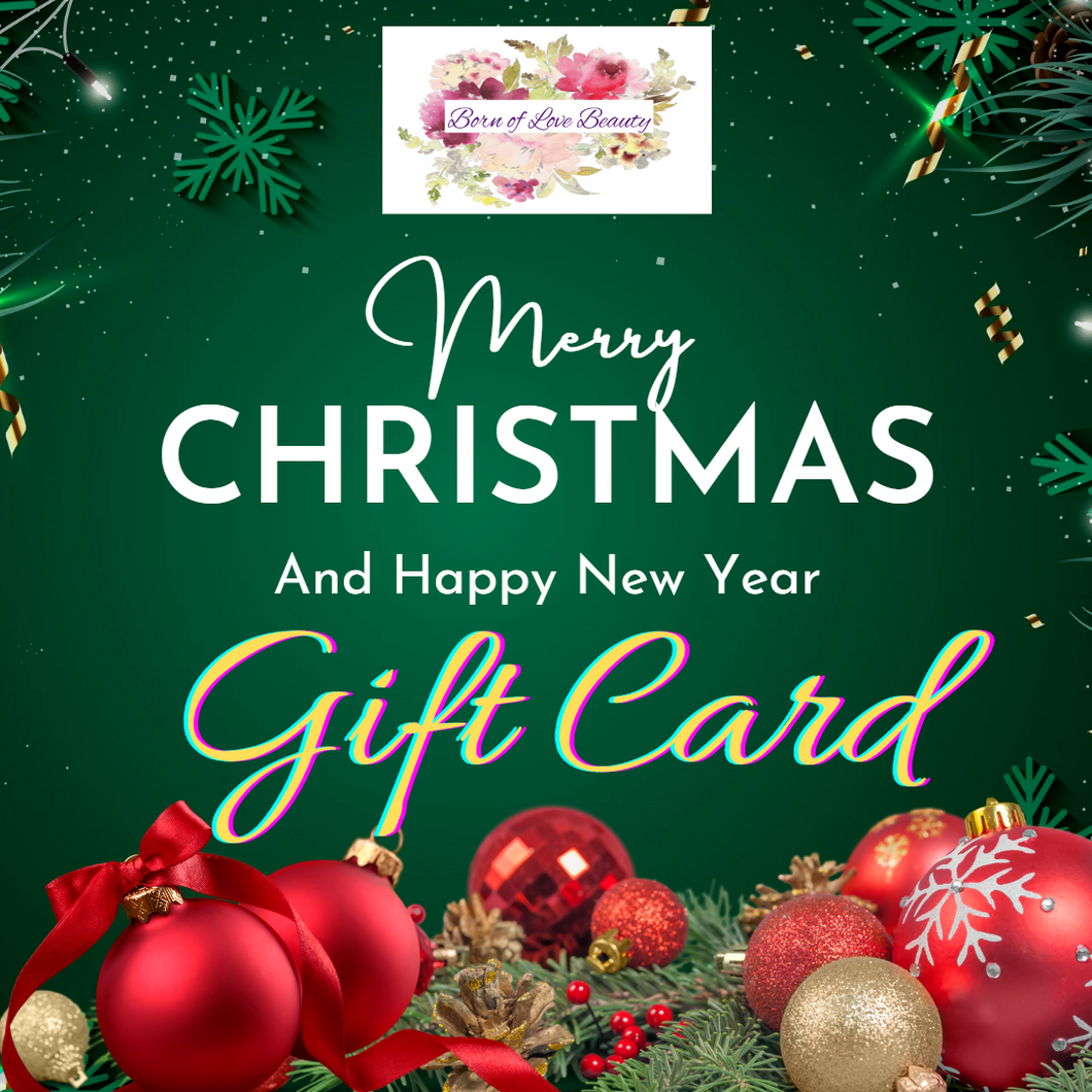 Merry Christmas Born of Love Beauty Gift Card