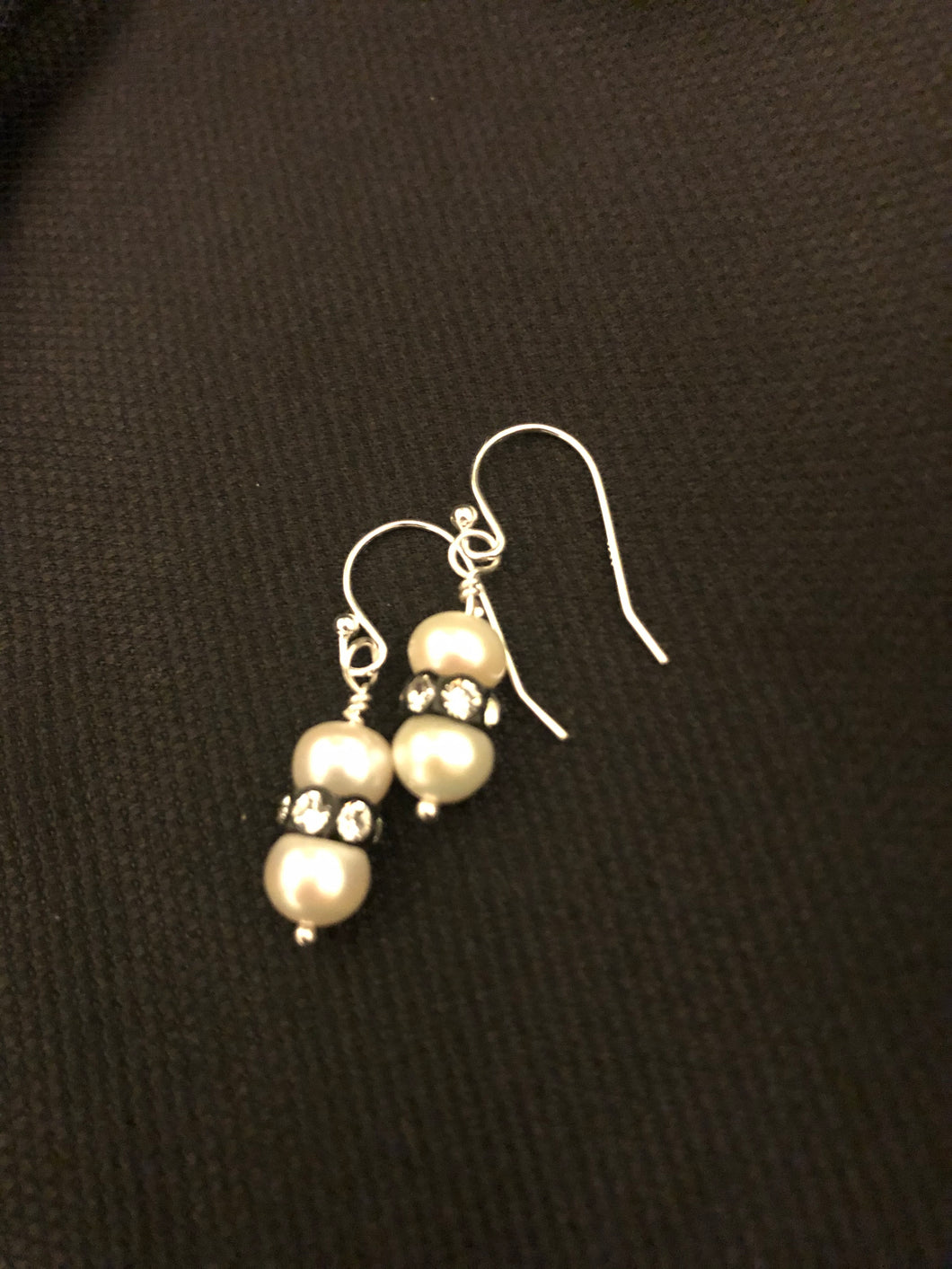 Pearl Earrings with Black
